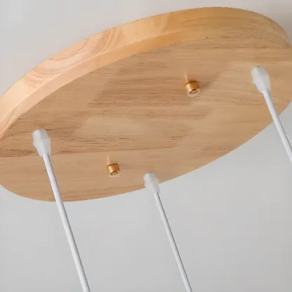 Cream Pumpkin Shape Pendant Light with Adjustable Hanging Length Image - 8