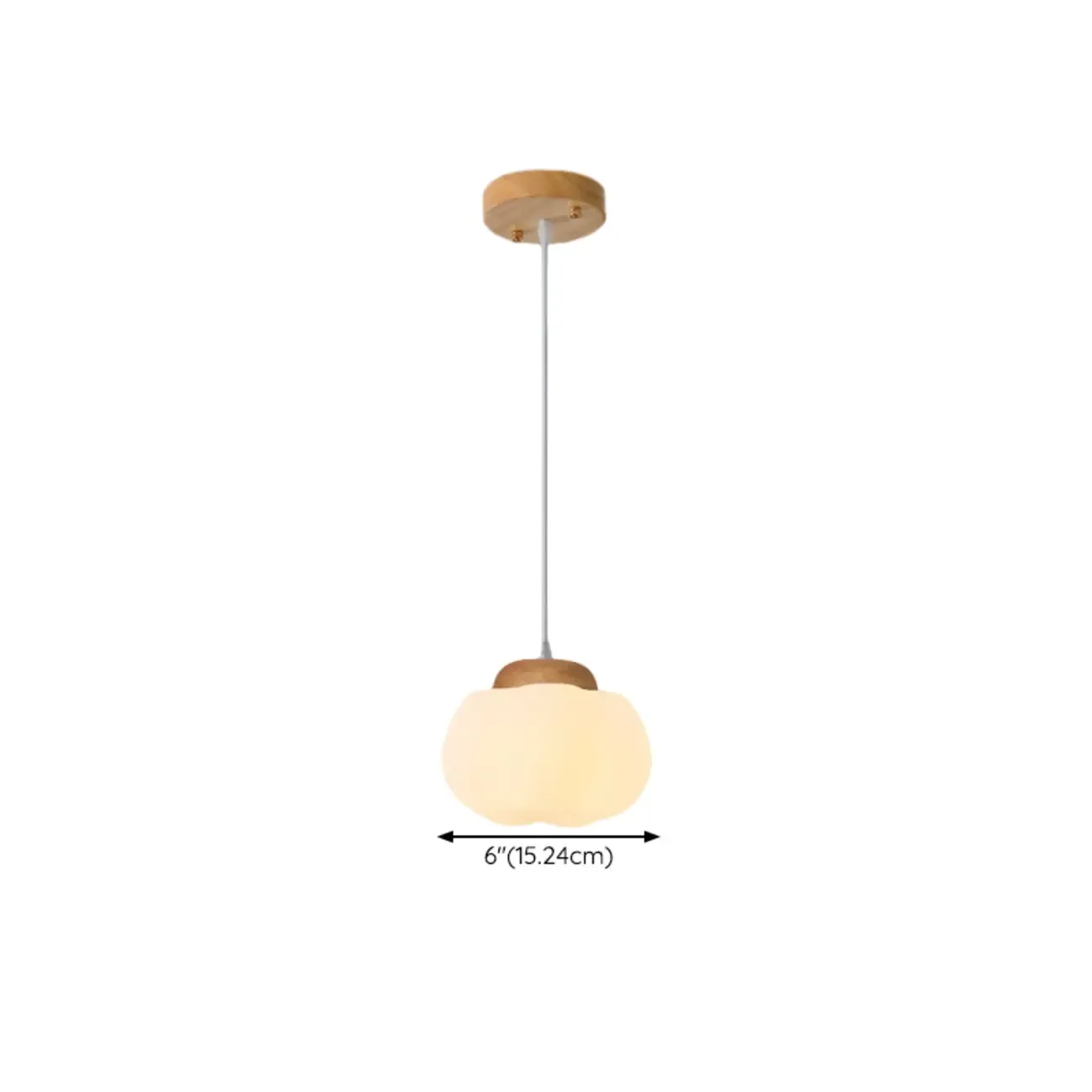 Cream Pumpkin Shape Pendant Light with Adjustable Hanging Length #size