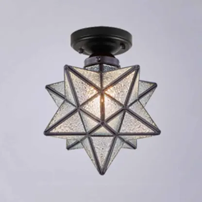Creative Iron LED Semi Flush Lamp Fixture for Indoor Lighting Image - 9