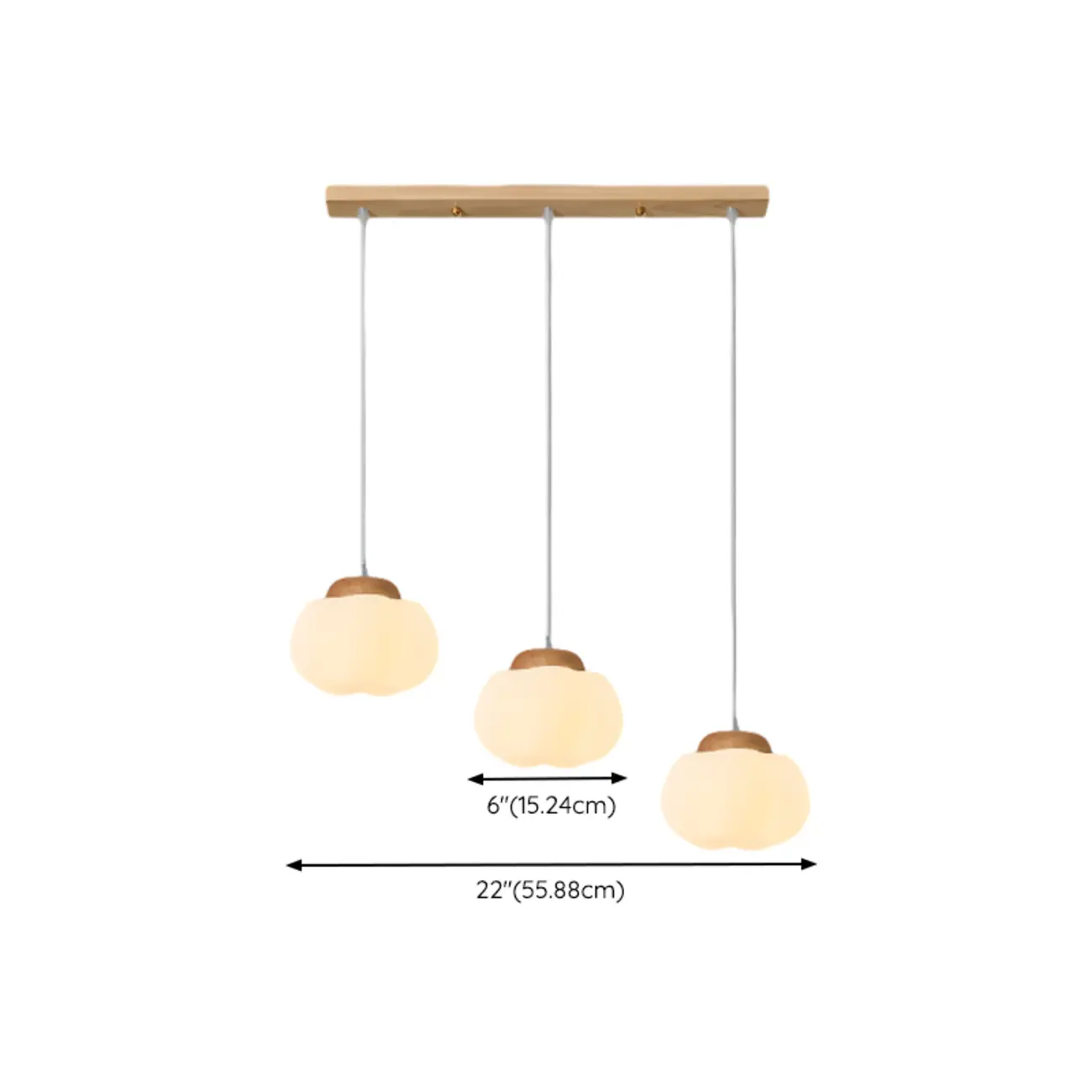 Cream Pumpkin Shape Pendant Light with Adjustable Hanging Length Image - 12 | homeyfad