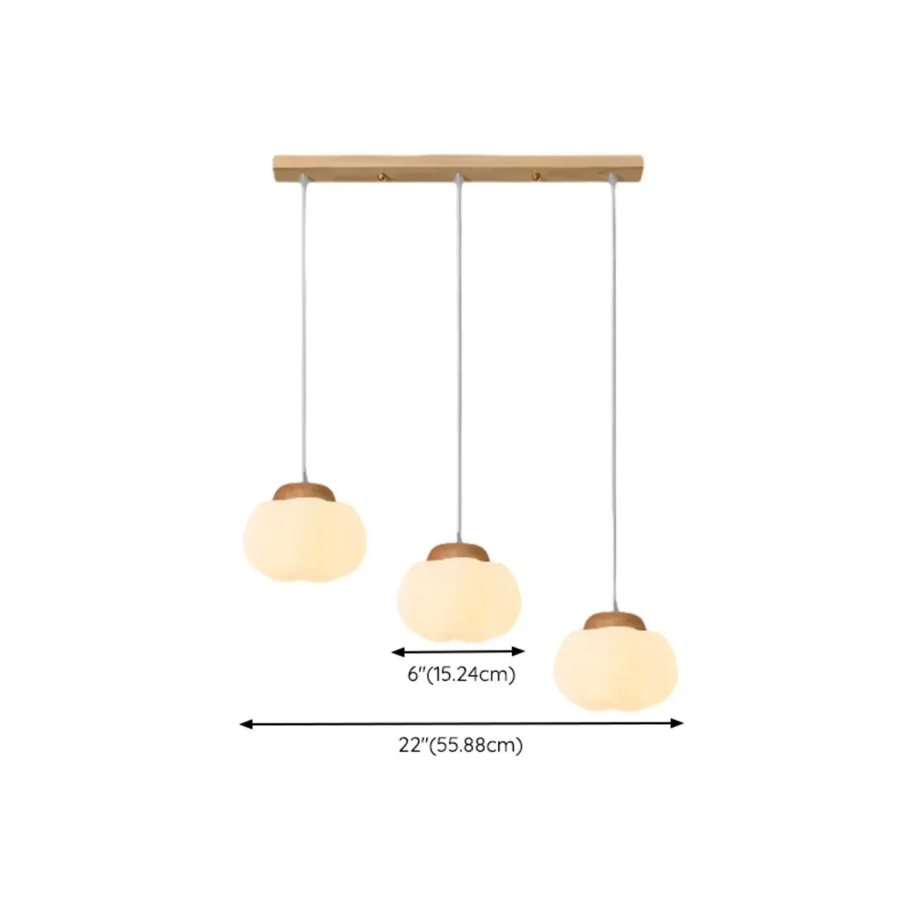 Cream Pumpkin Shape Pendant Light with Adjustable Hanging Length Image - 12