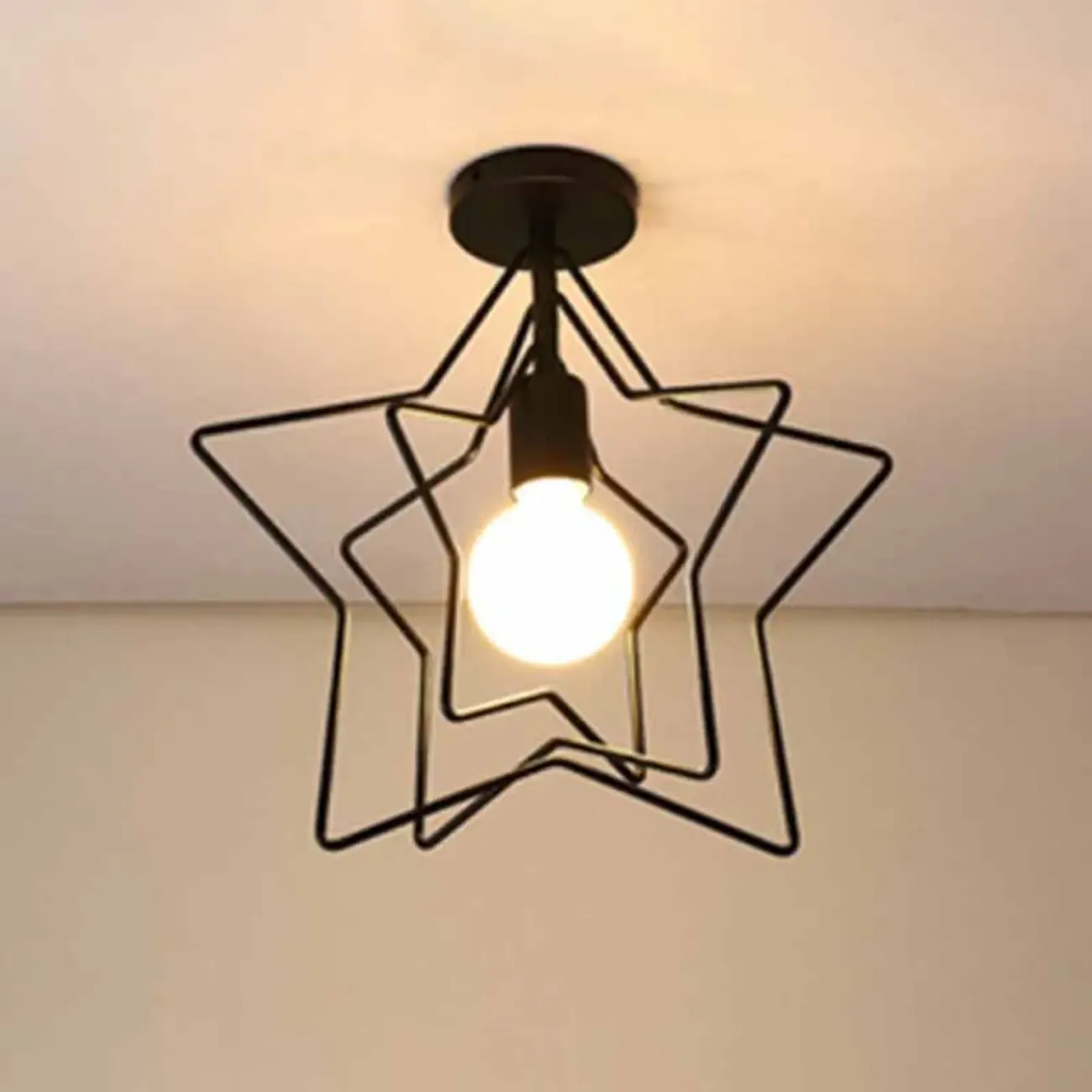 Creative Iron LED Semi Flush Lamp Fixture for Indoor Lighting Image - 11
