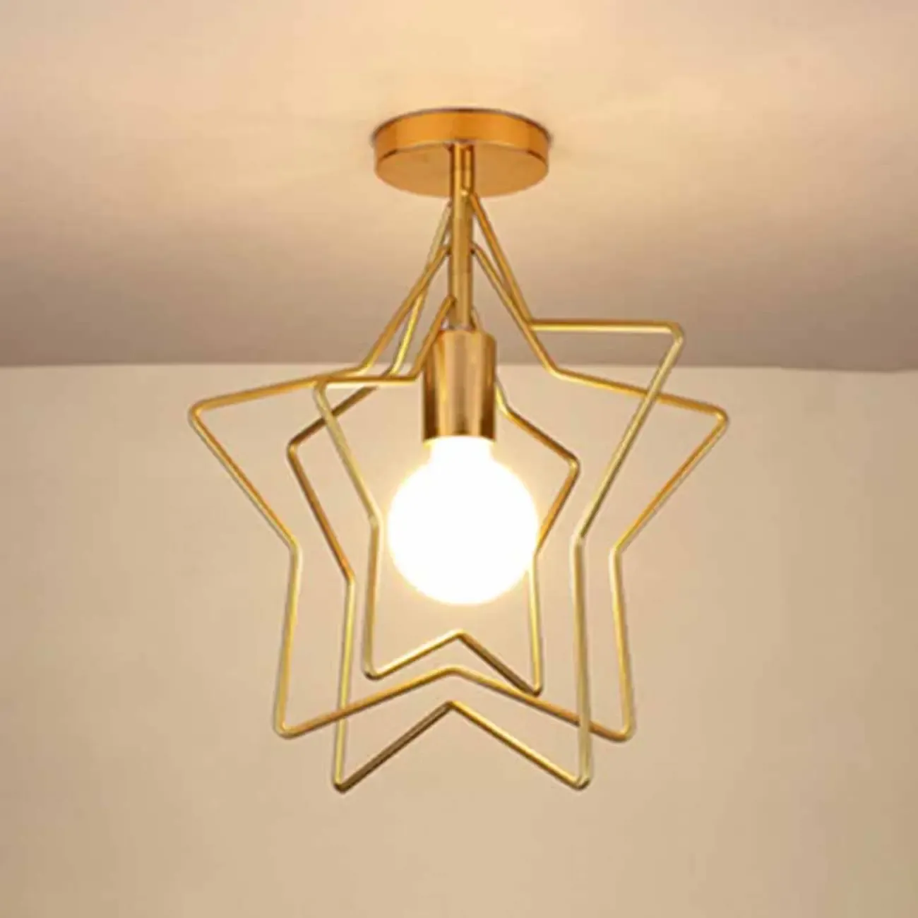 Creative Iron LED Semi Flush Lamp Fixture for Indoor Lighting Image - 14