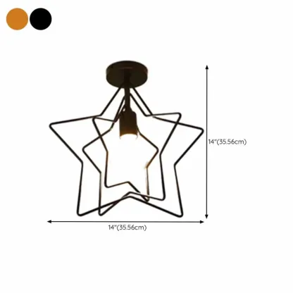 Creative Iron LED Semi Flush Lamp Fixture for Indoor Lighting Image - 20