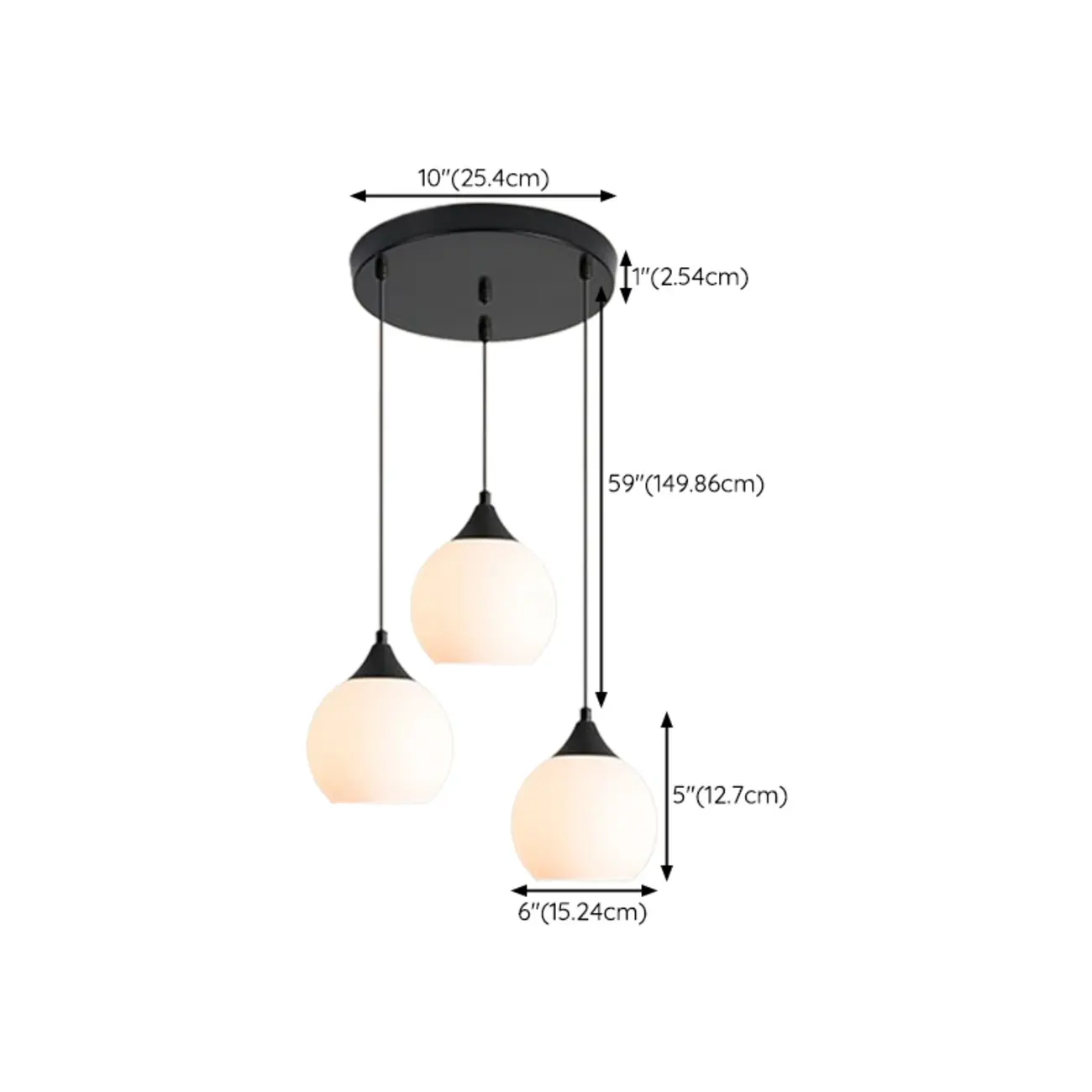Modern 3-Light Cluster Pendant Light with Chalk Glass for Dining Room #size | homeyfad