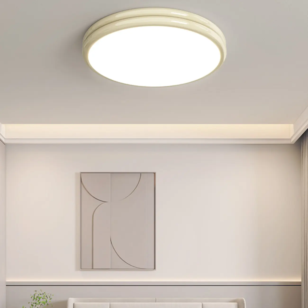 Double-Layer Round Flush Mount Ceiling Light for Living Room Image - 1 | homeyfad