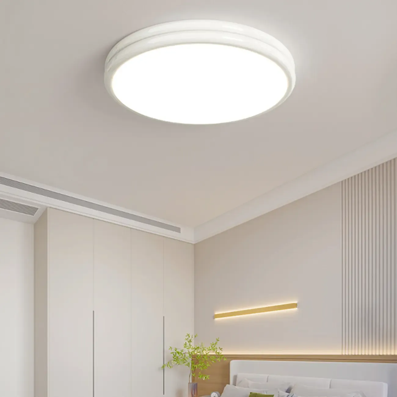 Double-Layer Round Flush Mount Ceiling Light for Living Room Image - 4