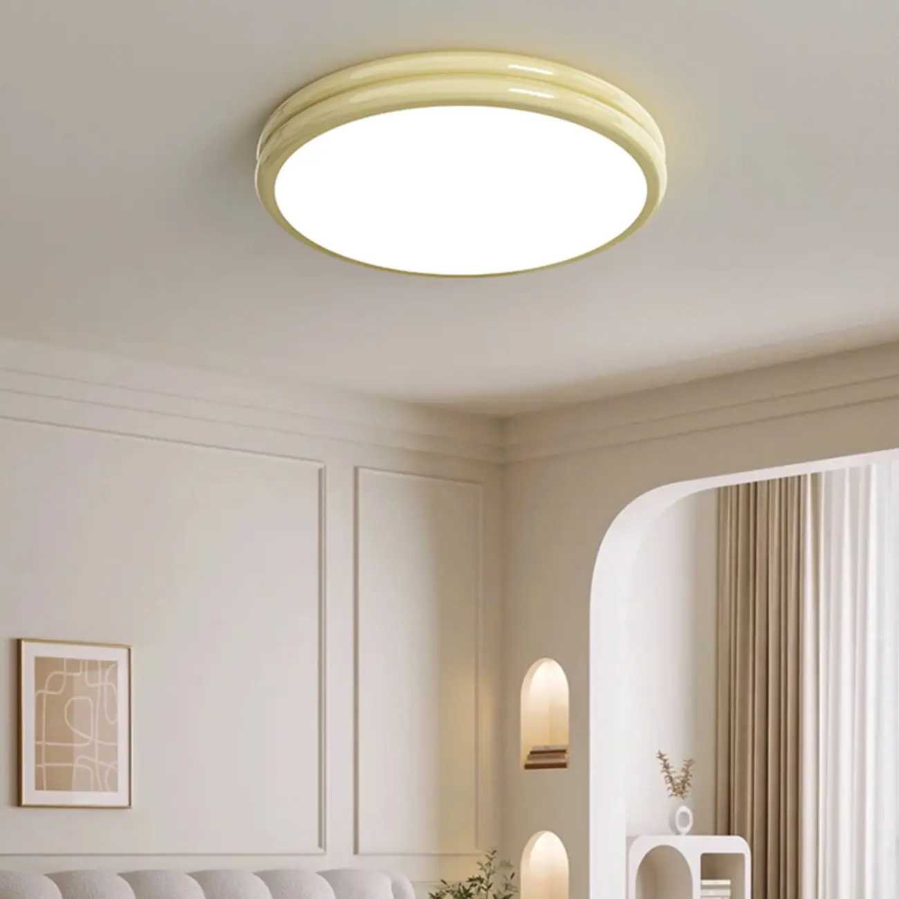Double-Layer Round Flush Mount Ceiling Light for Living Room Image - 6 | homeyfad