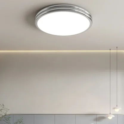 Double-Layer Round Flush Mount Ceiling Light for Living Room Image - 8