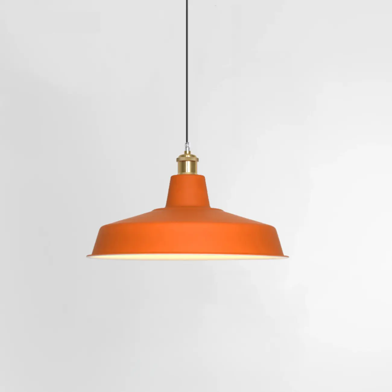 Industrial Orange Cone Pendant Light for Dining Room Image - 7 | homeyfad