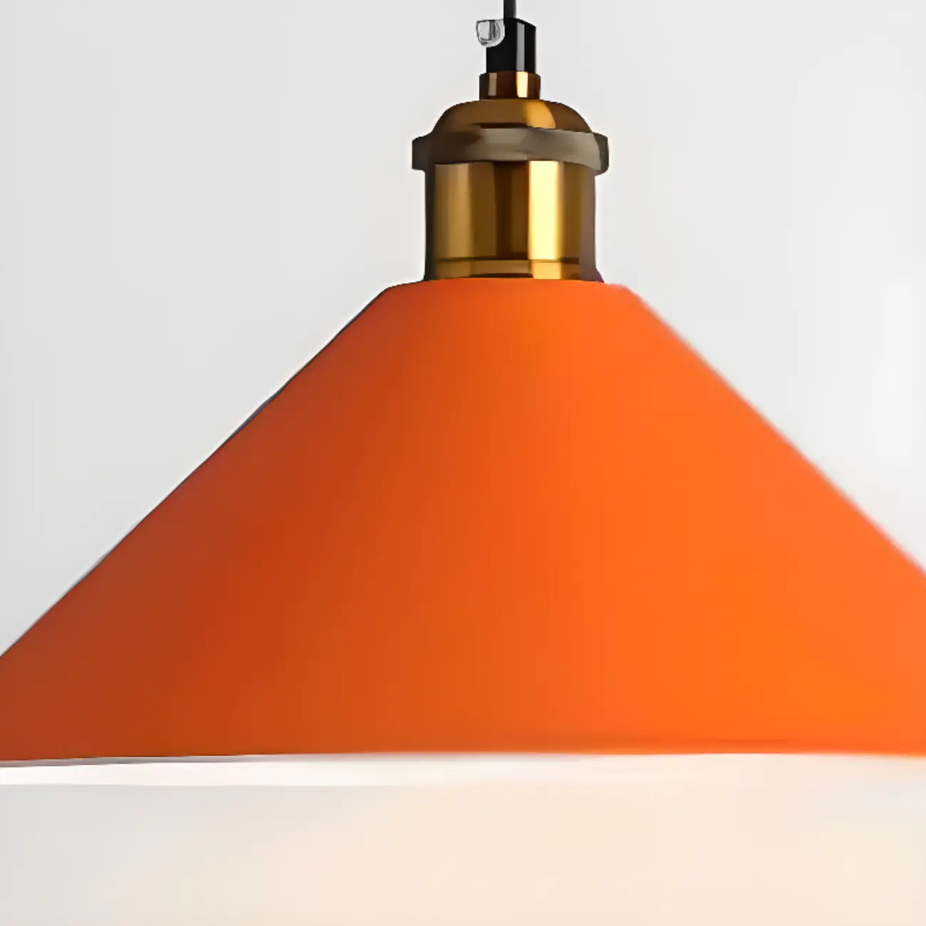 Industrial Orange Cone Pendant Light for Dining Room Image - 10 | homeyfad