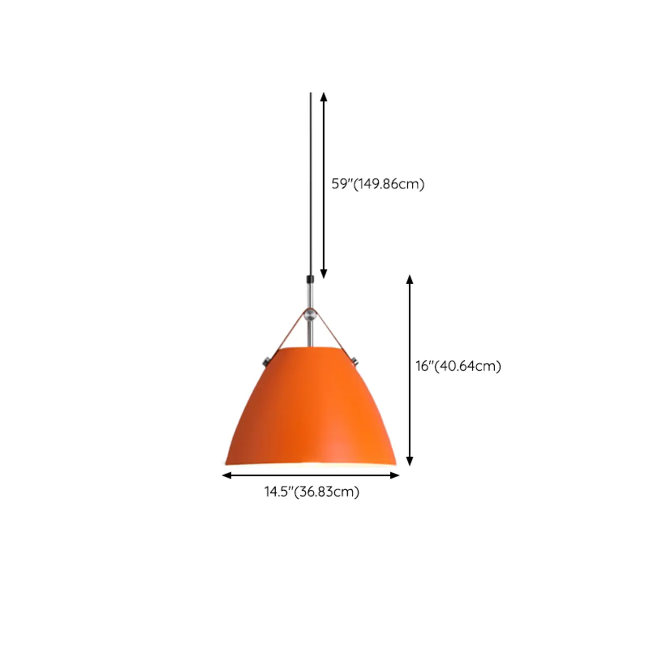 Industrial Orange Cone Pendant Light for Dining Room Image - 12 | homeyfad