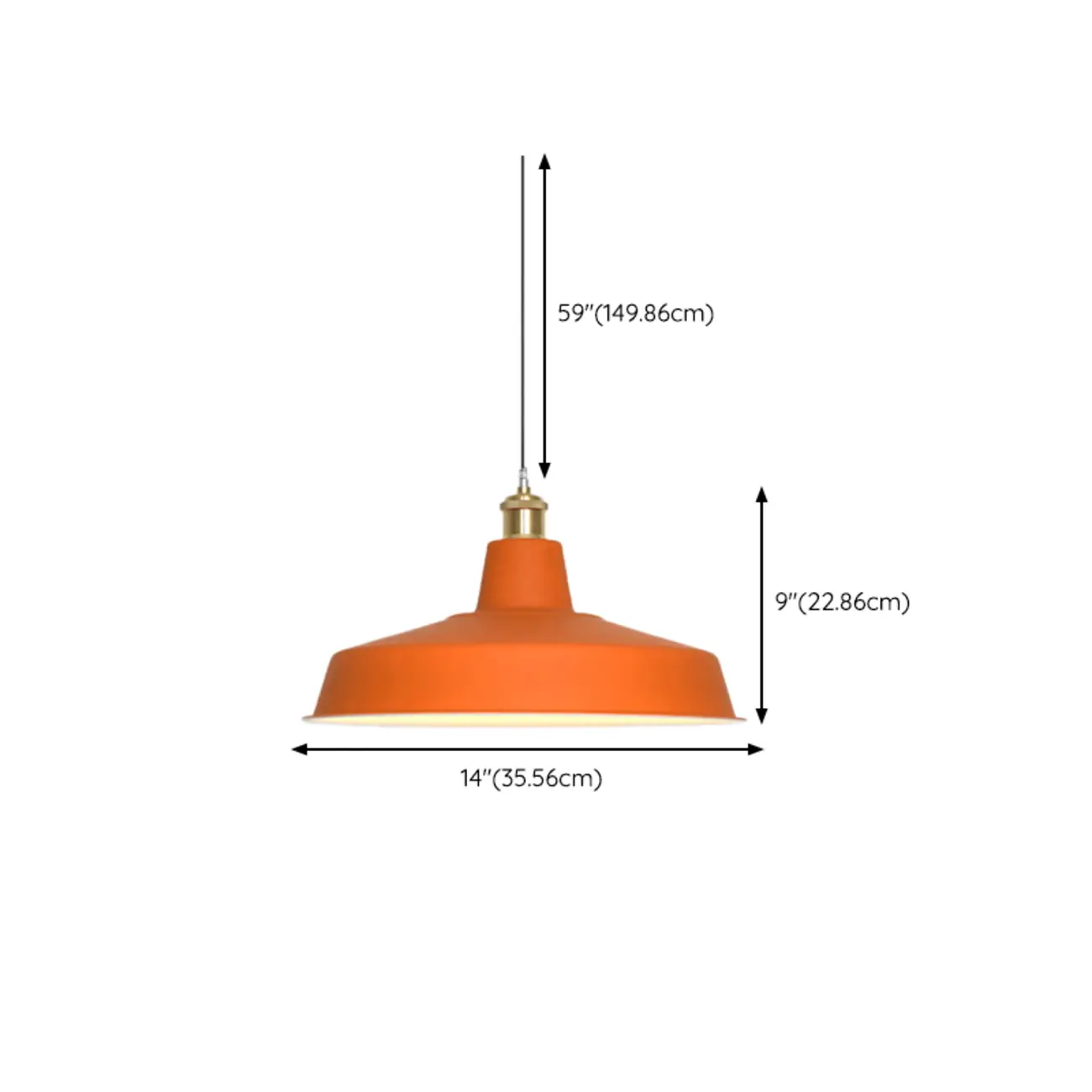 Industrial Orange Cone Pendant Light for Dining Room Image - 14 | homeyfad