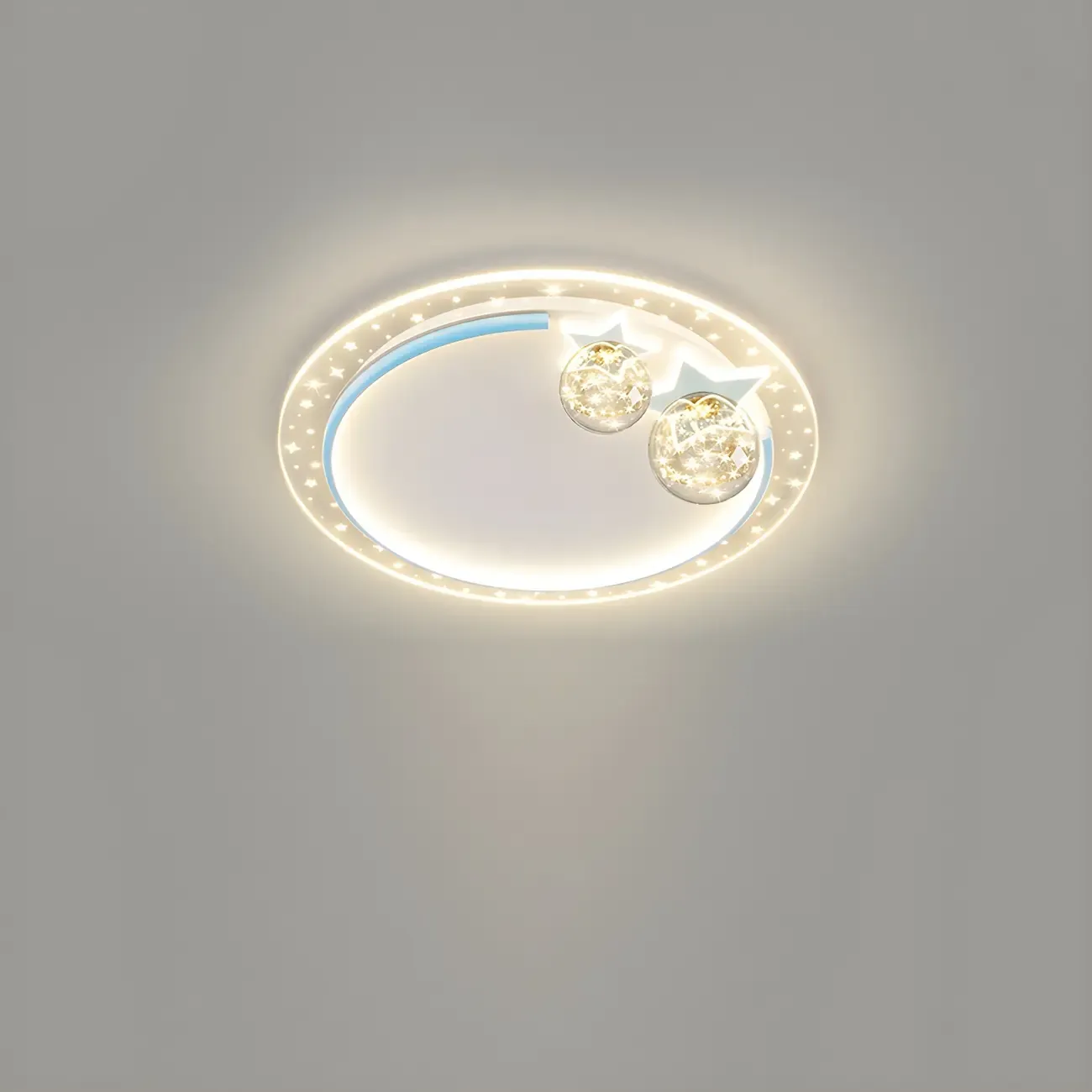 Dimmable Star LED Flush Ceiling Light for Kids Bedroom Decor Image - 7