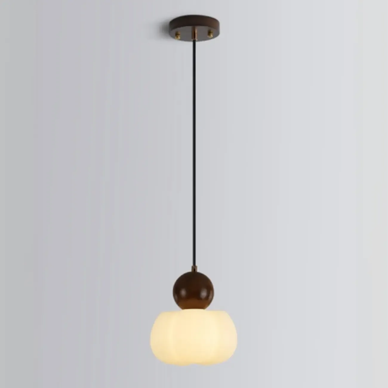 Modern Cloud Bedside Pendant Light with Wooden Ball Image - 9