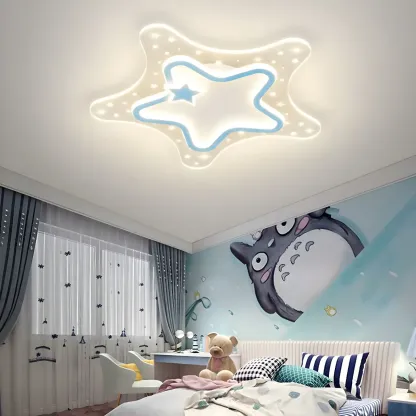 Dimmable Star LED Flush Ceiling Light for Kids Bedroom Decor Image - 13
