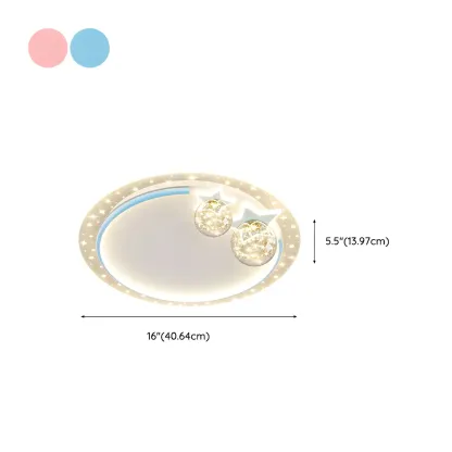 Dimmable Star LED Flush Ceiling Light for Kids Bedroom Decor #size