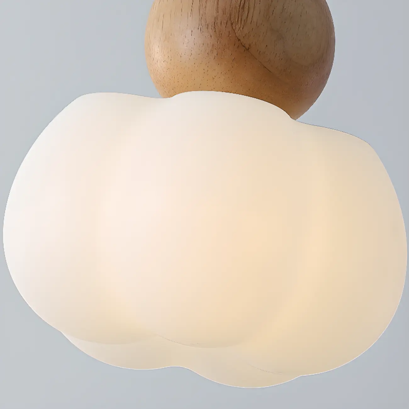 Modern Cloud Bedside Pendant Light with Wooden Ball Image - 11 | homeyfad