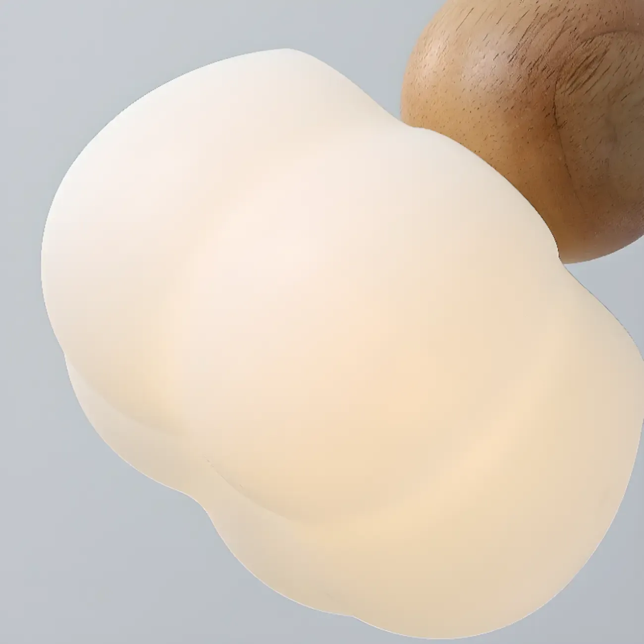 Modern Cloud Bedside Pendant Light with Wooden Ball Image - 12
