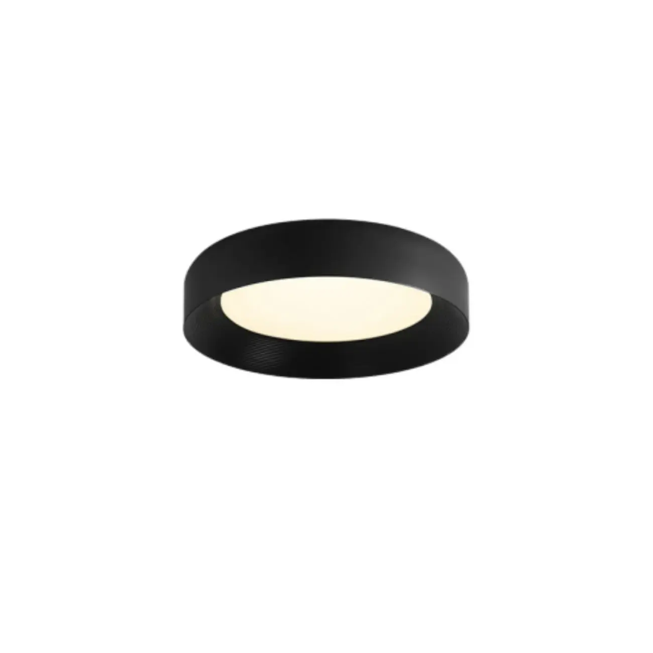 Minimalist Round Flush Mount Ceiling Light with Black Shade Image - 3 | homeyfad