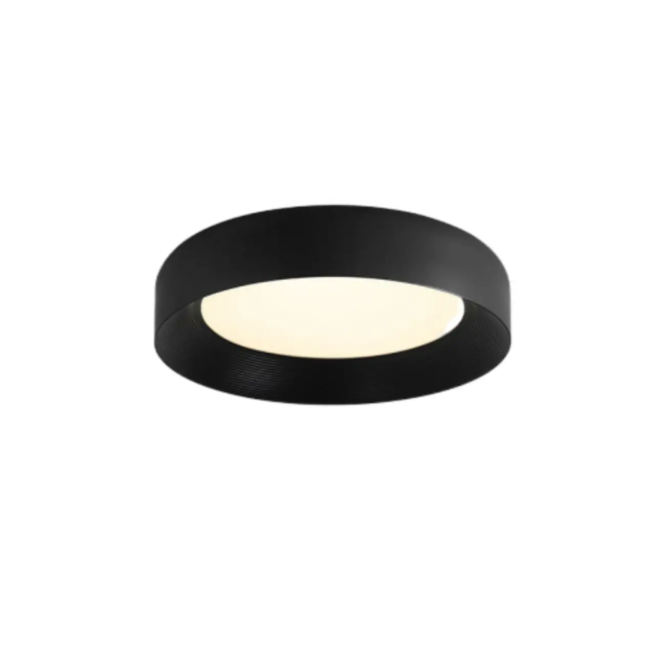Minimalist Round Flush Mount Ceiling Light with Black Shade Image - 5 | homeyfad
