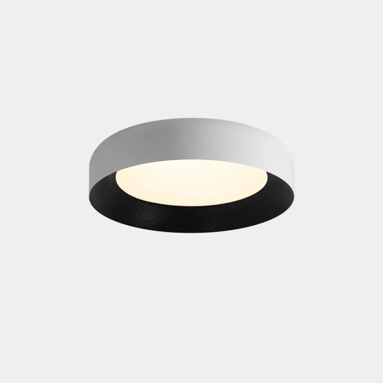 Minimalist Round Flush Mount Ceiling Light with Black Shade Image - 6