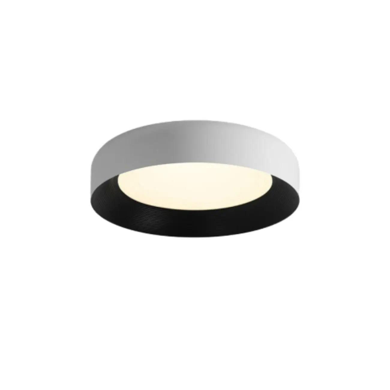 Minimalist Round Flush Mount Ceiling Light with Black Shade Image - 7 | homeyfad