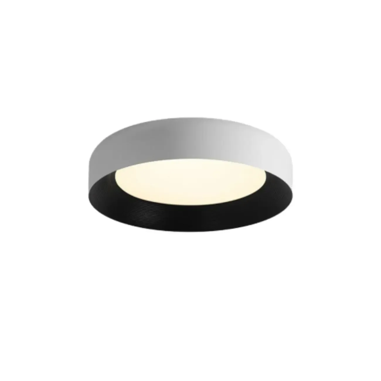 Minimalist Round Flush Mount Ceiling Light with Black Shade Image - 7