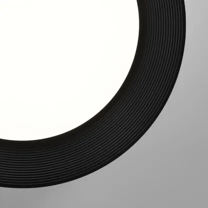Minimalist Round Flush Mount Ceiling Light with Black Shade Image - 11