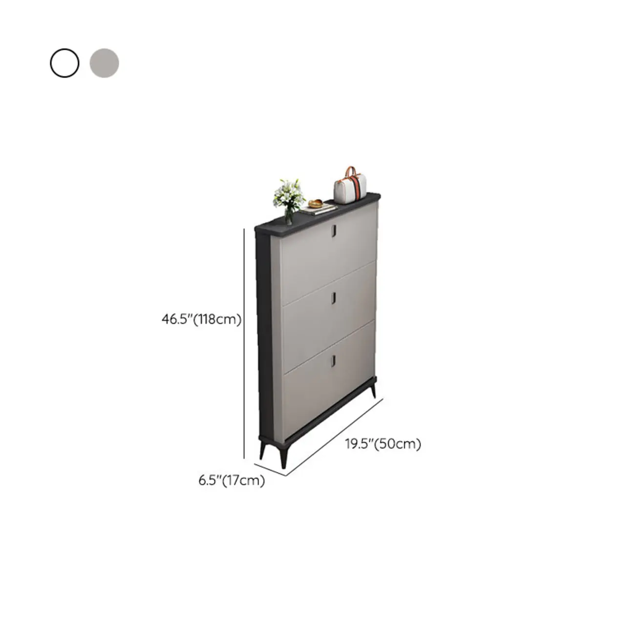 Modern Wood Shoe Cabinet with Adjustable Shelves #size