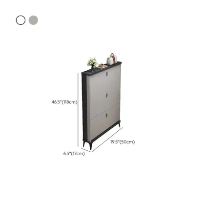 Modern Wood Shoe Cabinet with Adjustable Shelves