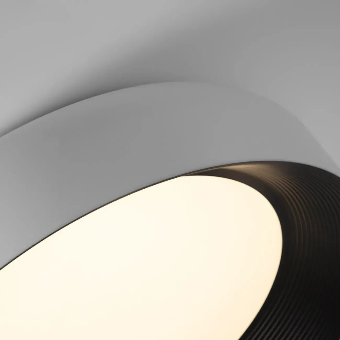Minimalist Round Flush Mount Ceiling Light with Black Shade Image - 14
