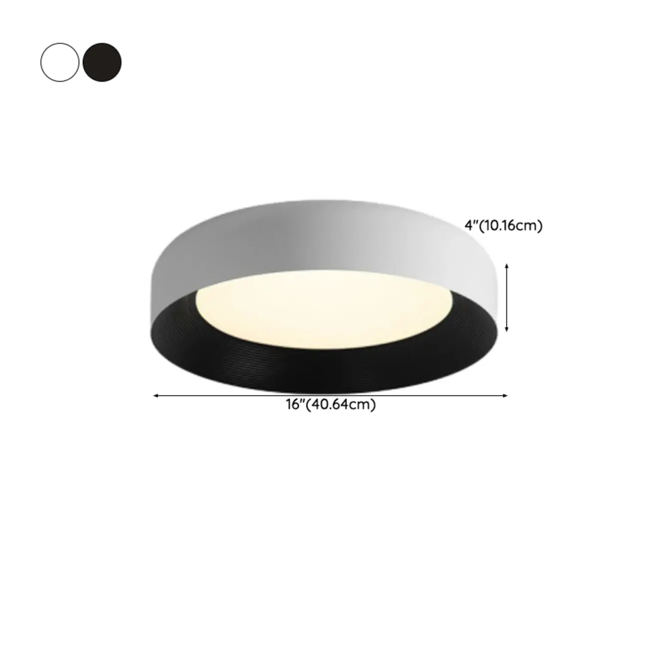 Minimalist Round Flush Mount Ceiling Light with Black Shade #size | homeyfad