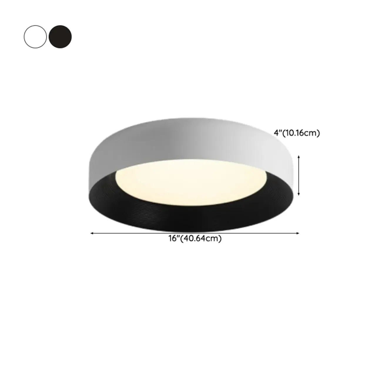 Minimalist Round Flush Mount Ceiling Light with Black Shade #size
