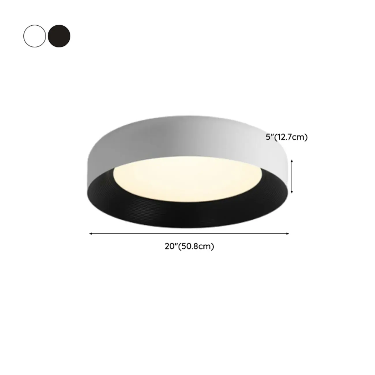 Minimalist Round Flush Mount Ceiling Light with Black Shade Image - 17 | homeyfad