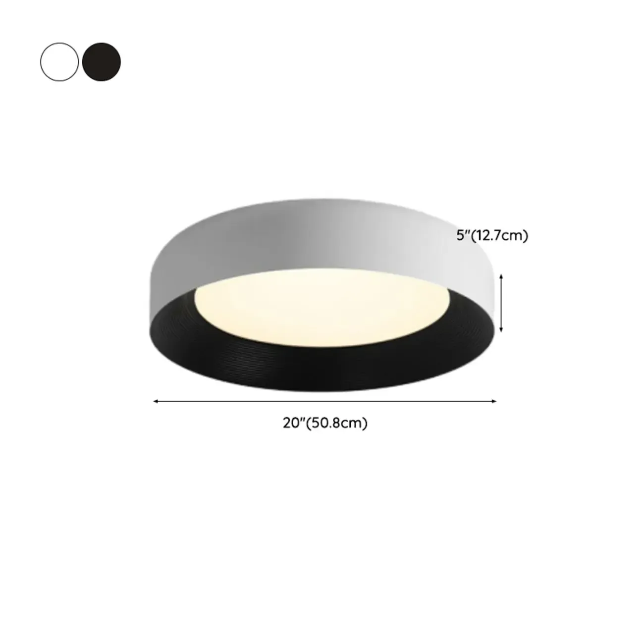 Minimalist Round Flush Mount Ceiling Light with Black Shade Image - 17