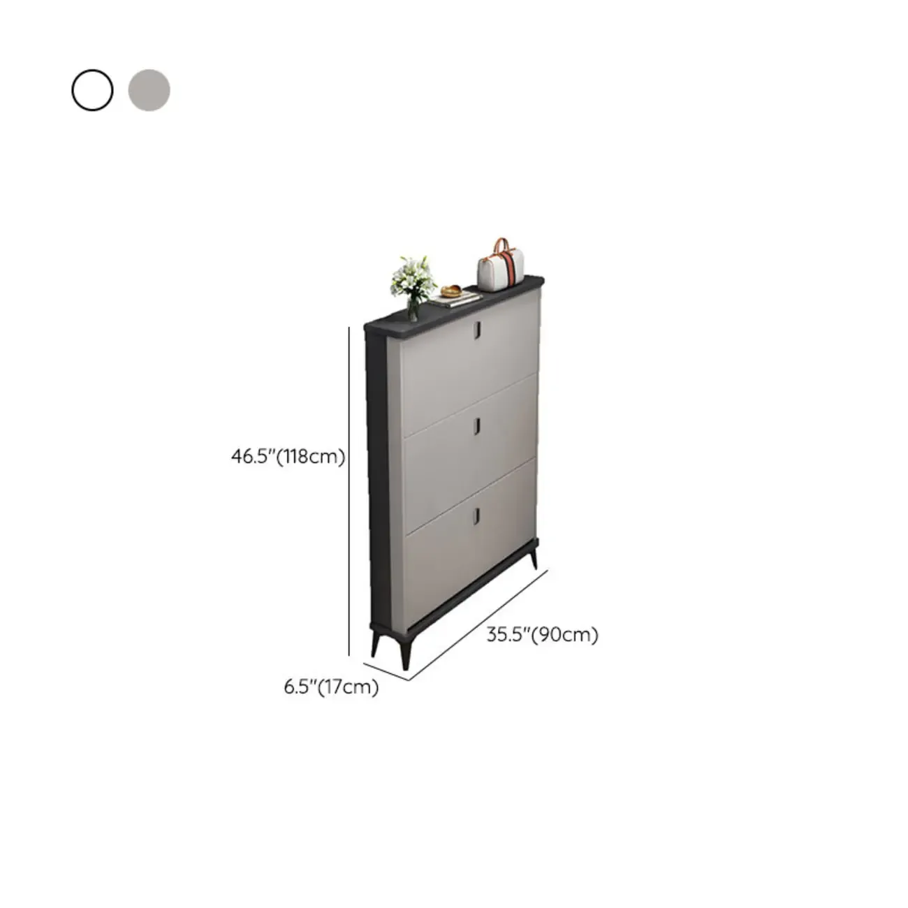 Modern Wood Shoe Cabinet with Adjustable Shelves
