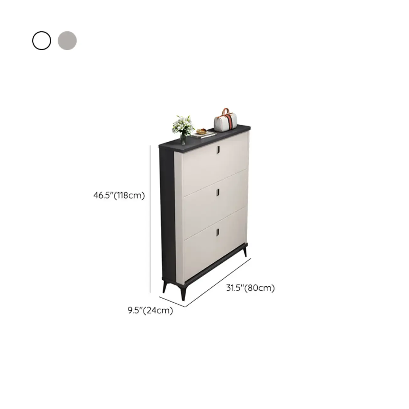 Modern Wood Shoe Cabinet with Adjustable Shelves