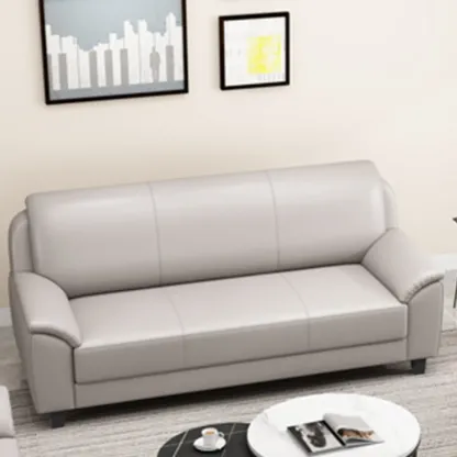 75" Modern Faux Leather 3-Seat Sofa with Pillow Top Design Image - 6