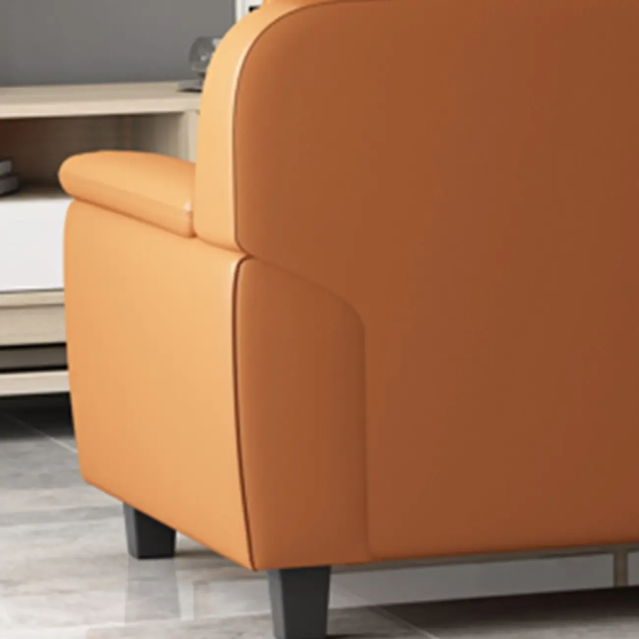 75" Modern Faux Leather 3-Seat Sofa with Pillow Top Design Image - 10
