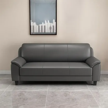 75" Modern Faux Leather 3-Seat Sofa with Pillow Top Design Image - 13