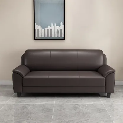75" Modern Faux Leather 3-Seat Sofa with Pillow Top Design Image - 15