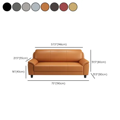 75" Modern Faux Leather 3-Seat Sofa with Pillow Top Design #size