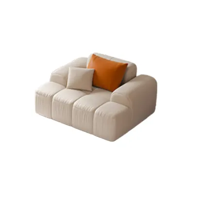 Modern Off-White Modular Sofa with Pillows for Living Room Image - 2