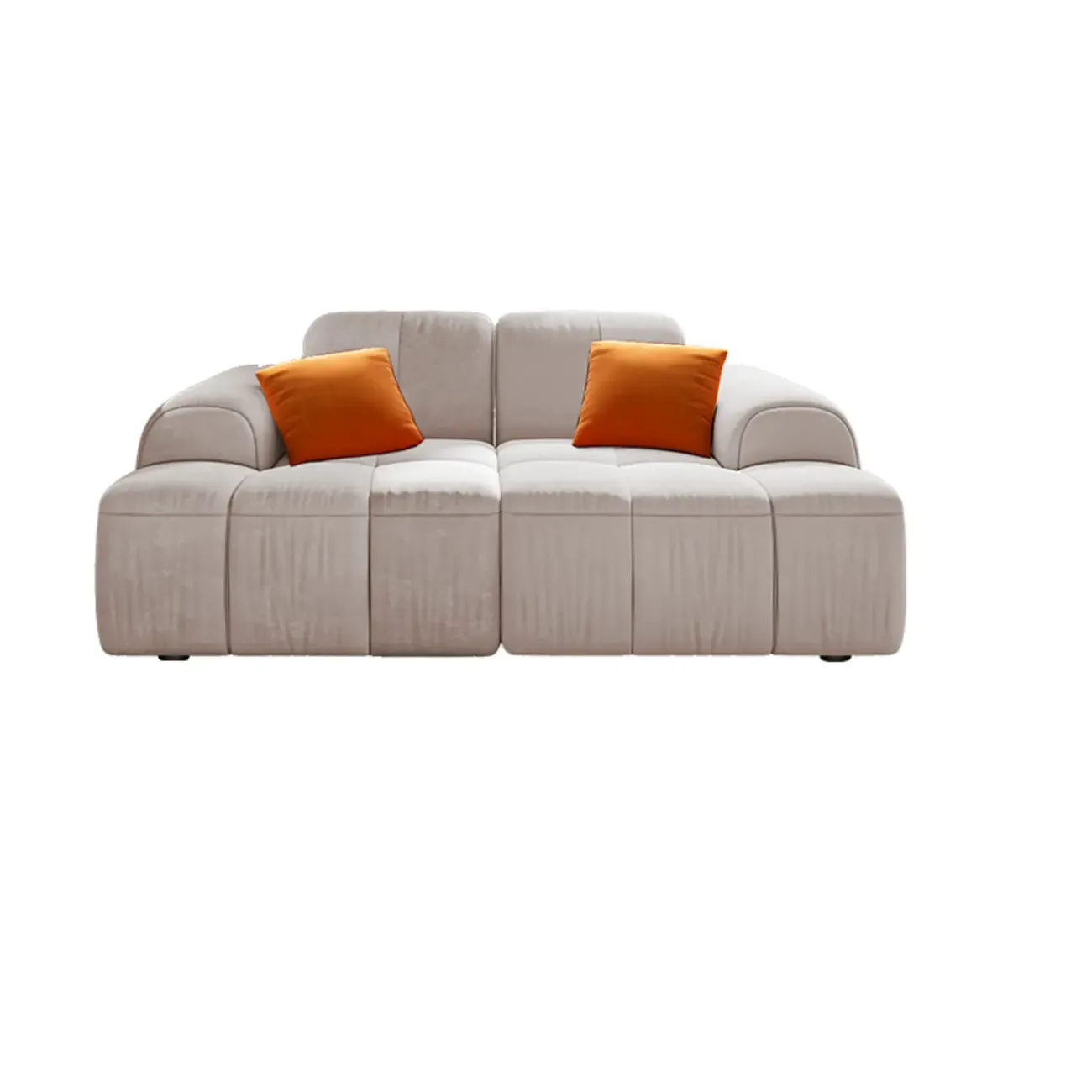 Modern Off-White Modular Sofa with Pillows for Living Room Image - 3