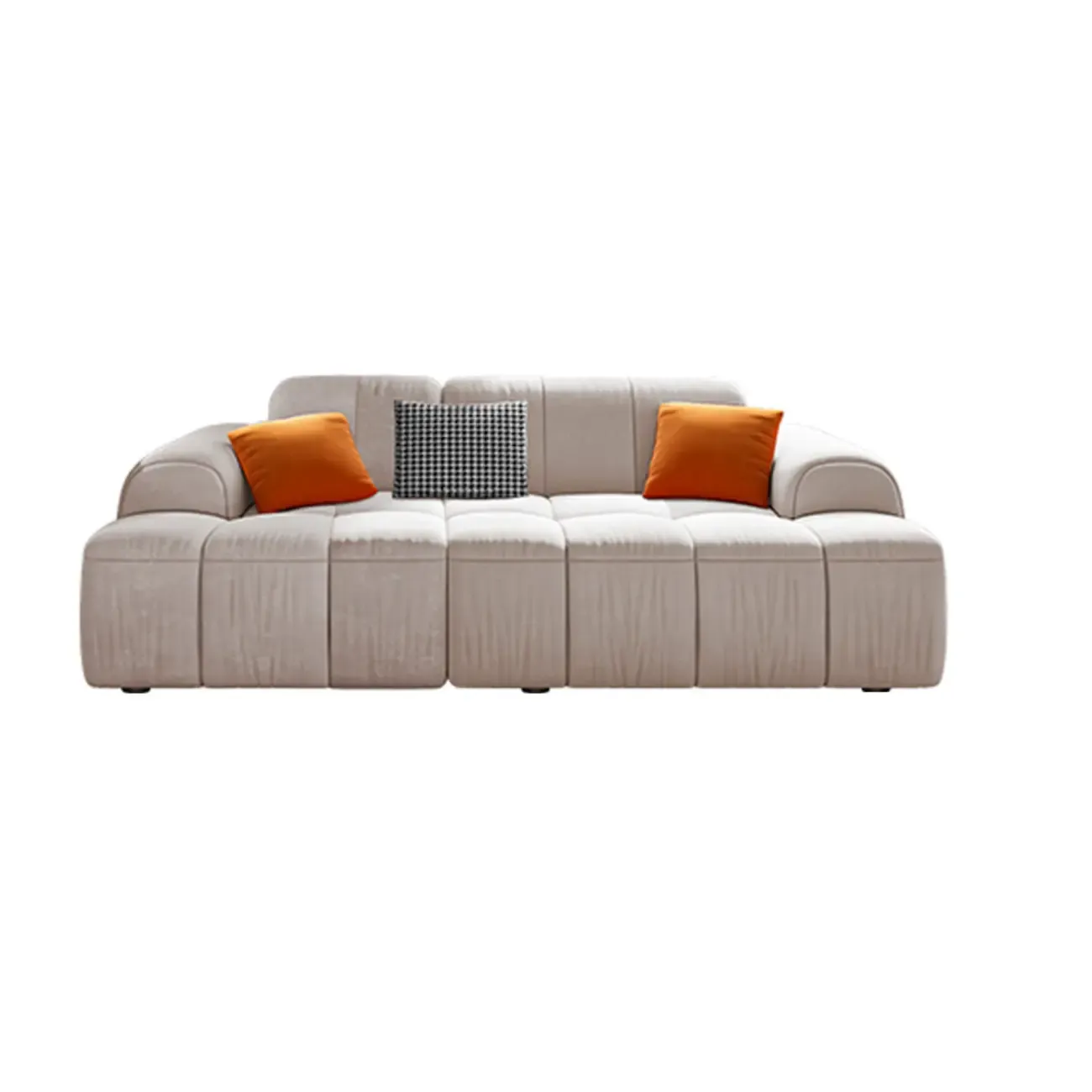 Modern Off-White Modular Sofa with Pillows for Living Room Image - 5