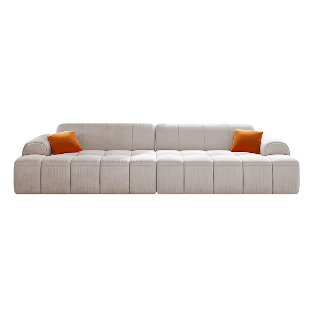 Modern Off-White Modular Sofa with Pillows for Living Room Image - 9 | homeyfad