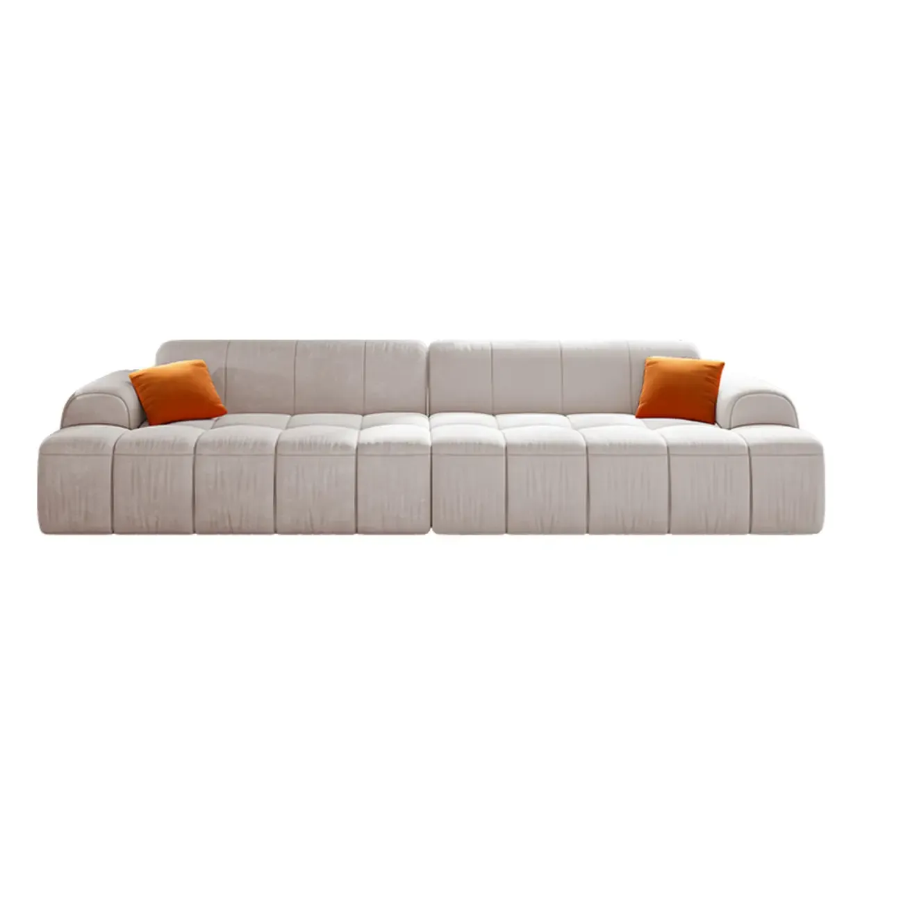 Modern Off-White Modular Sofa with Pillows for Living Room Image - 9