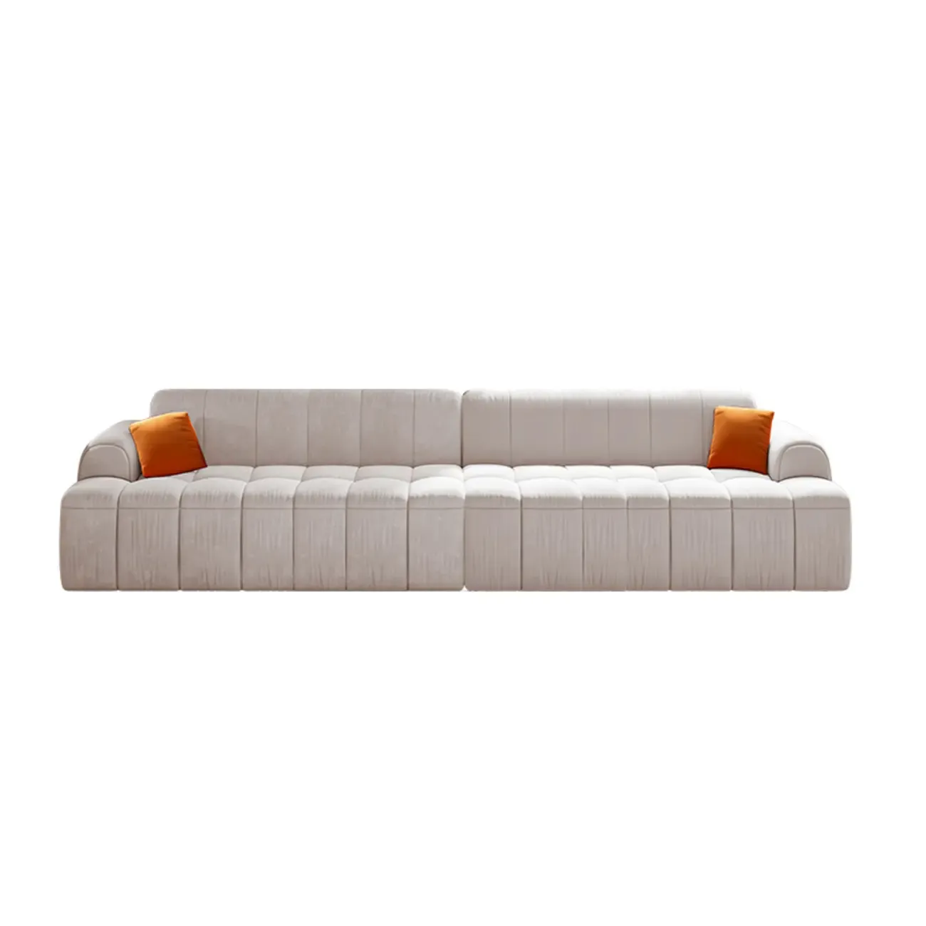 Modern Off-White Modular Sofa with Pillows for Living Room Image - 11