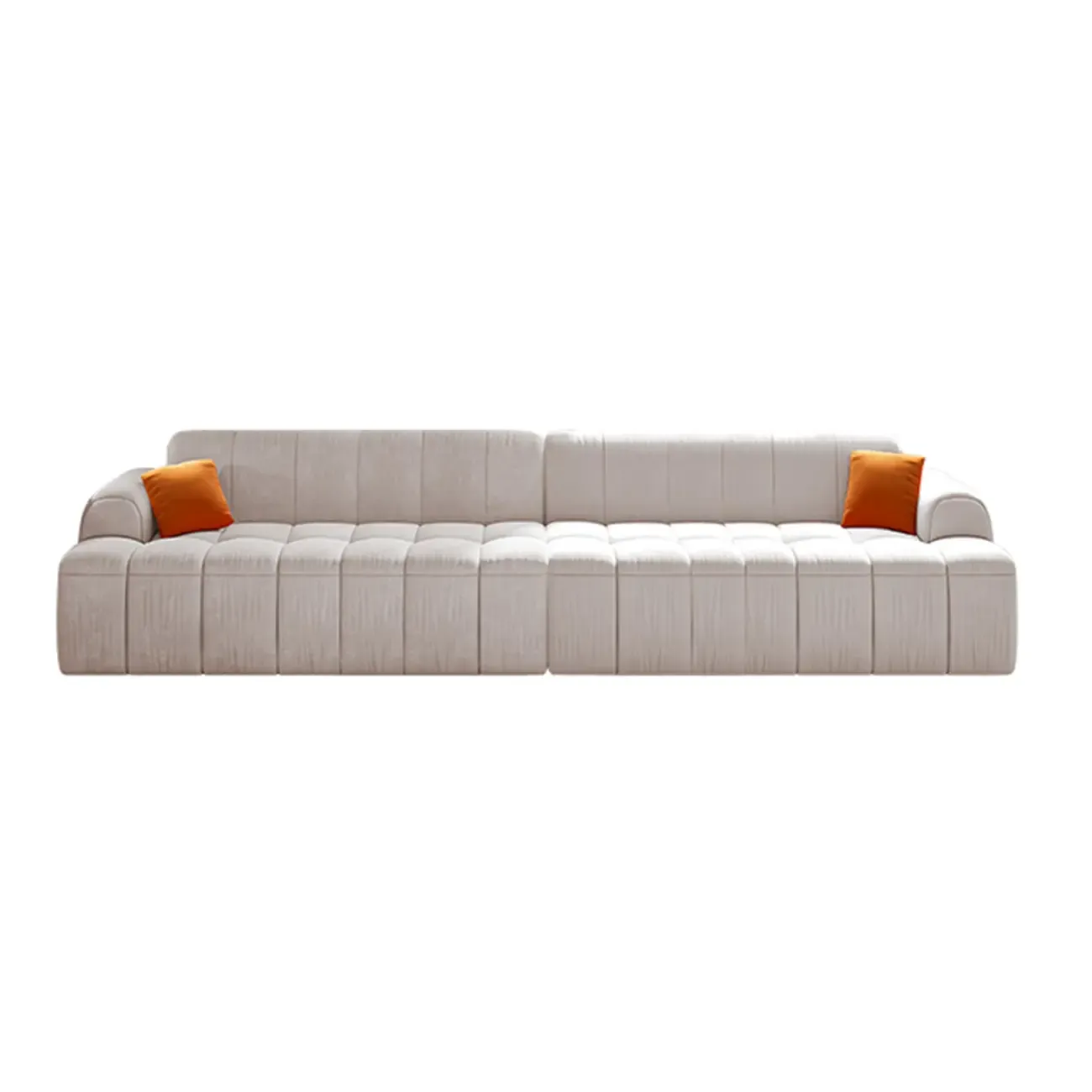 Modern Off-White Modular Sofa with Pillows for Living Room Image - 13